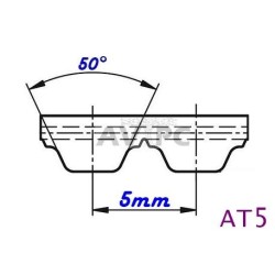 Courroie AT5-390, Largeur: 25mm, Polyuréthane