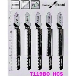 Lames de scie sauteuse pour le Bois, T119BO