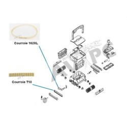 Courroie T10 entrainement pour robot Piscine ROBOTCLEAN Accu XL