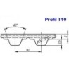 Courroie T10-1100 double denture, Polyuréthane câble KEVLAR