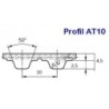 Courroie AT10-800 simple denture, Polyuréthane câble ACIER