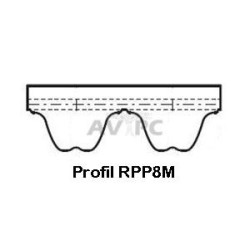 Courroie dentée ouverte 8M RPP largeur.8mm